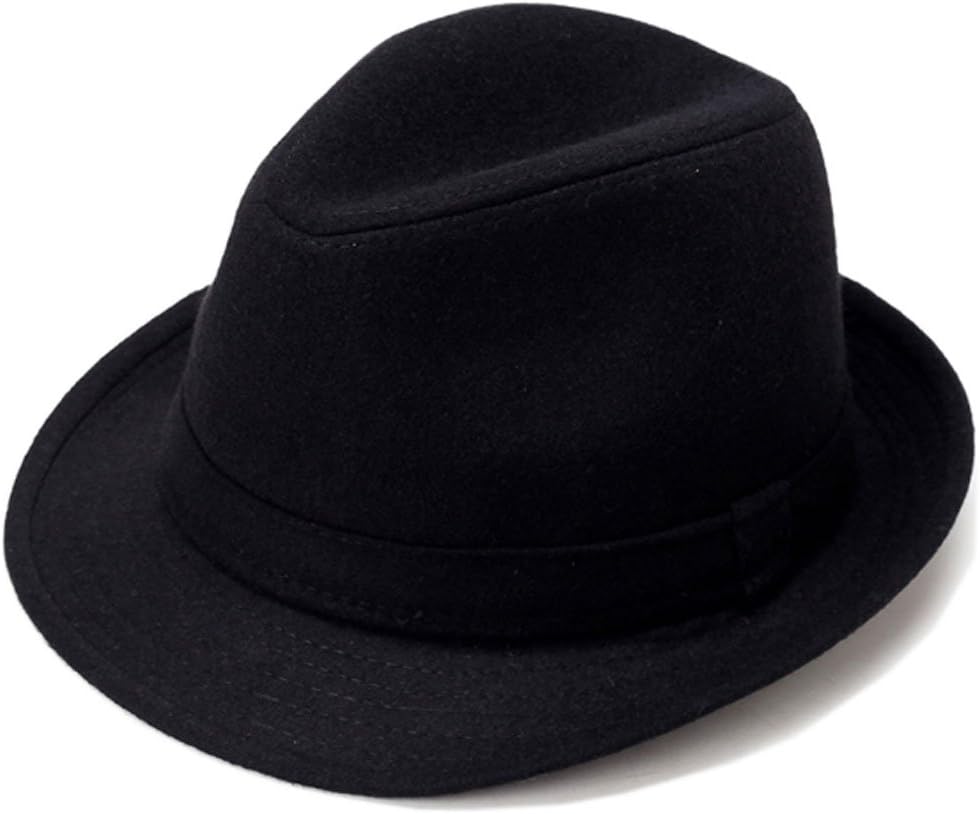 Men's Classic Manhattan Structured Gangster Trilby Fedora Hat with Band