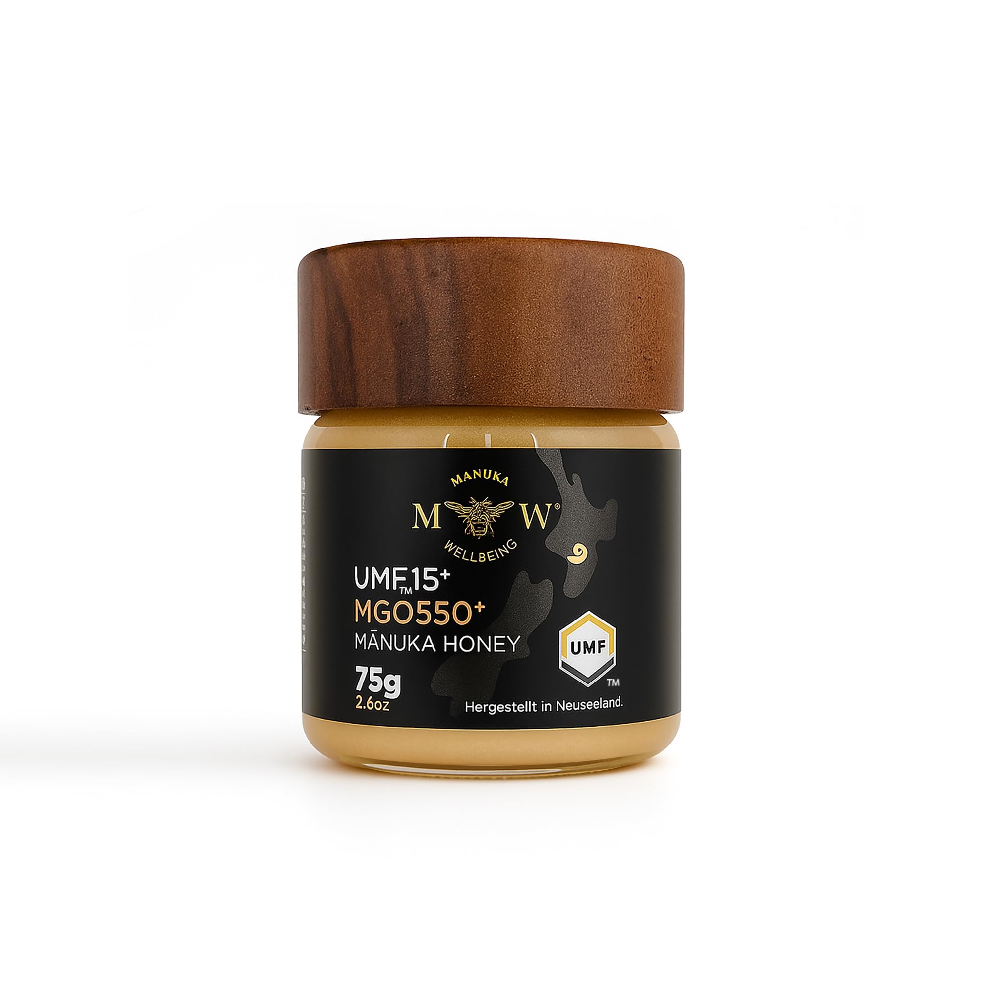 NZfyMe–Manuka Honig Experience Set–3x75g (MGO 550+/UMF 15+, MGO 700+/UMF 18+, MGO 850+/UMF 20+) | Premium Edition im Glas mit Holzlöffel & Geschenkbox| Zertifiziert & Hergestellt in Neuseeland