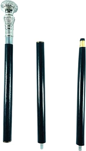 Miniatura 3 de Sunrise Wood STORE'S - Bastón de lujo para caminar victoriano hecho a mano, bastón de palisandro con latón macizo cromado (perilla plateada 2)