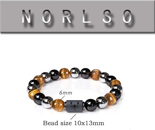 Miniatura 4 de Pulseras de constelación del zodiaco, piedra de ojo de tigre, pulseras de obsidiana negra, pulsera de hematita, pulsera de cuentas de cristal