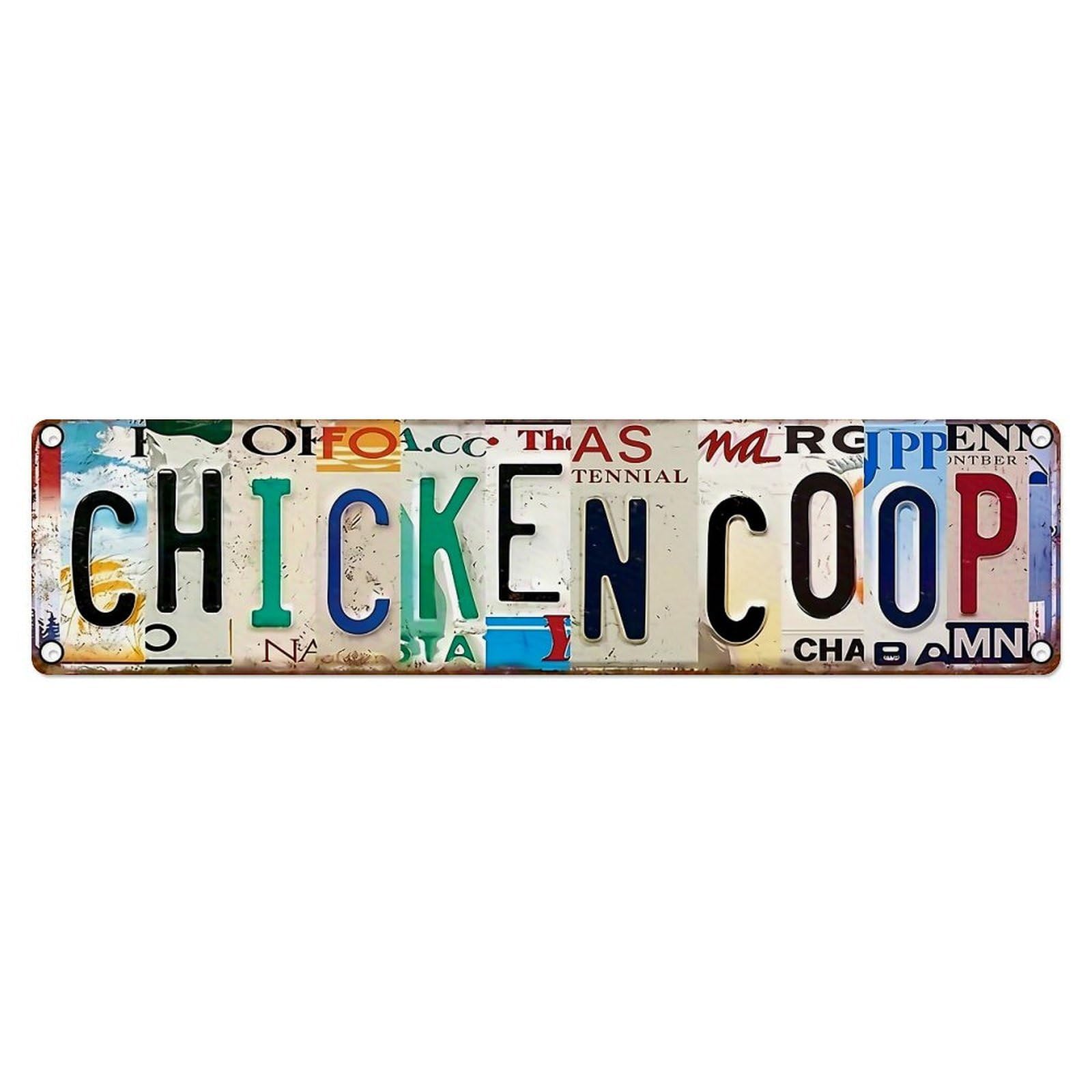 Chicken Coop License Plate Art Metal Tin Sign Plaque
