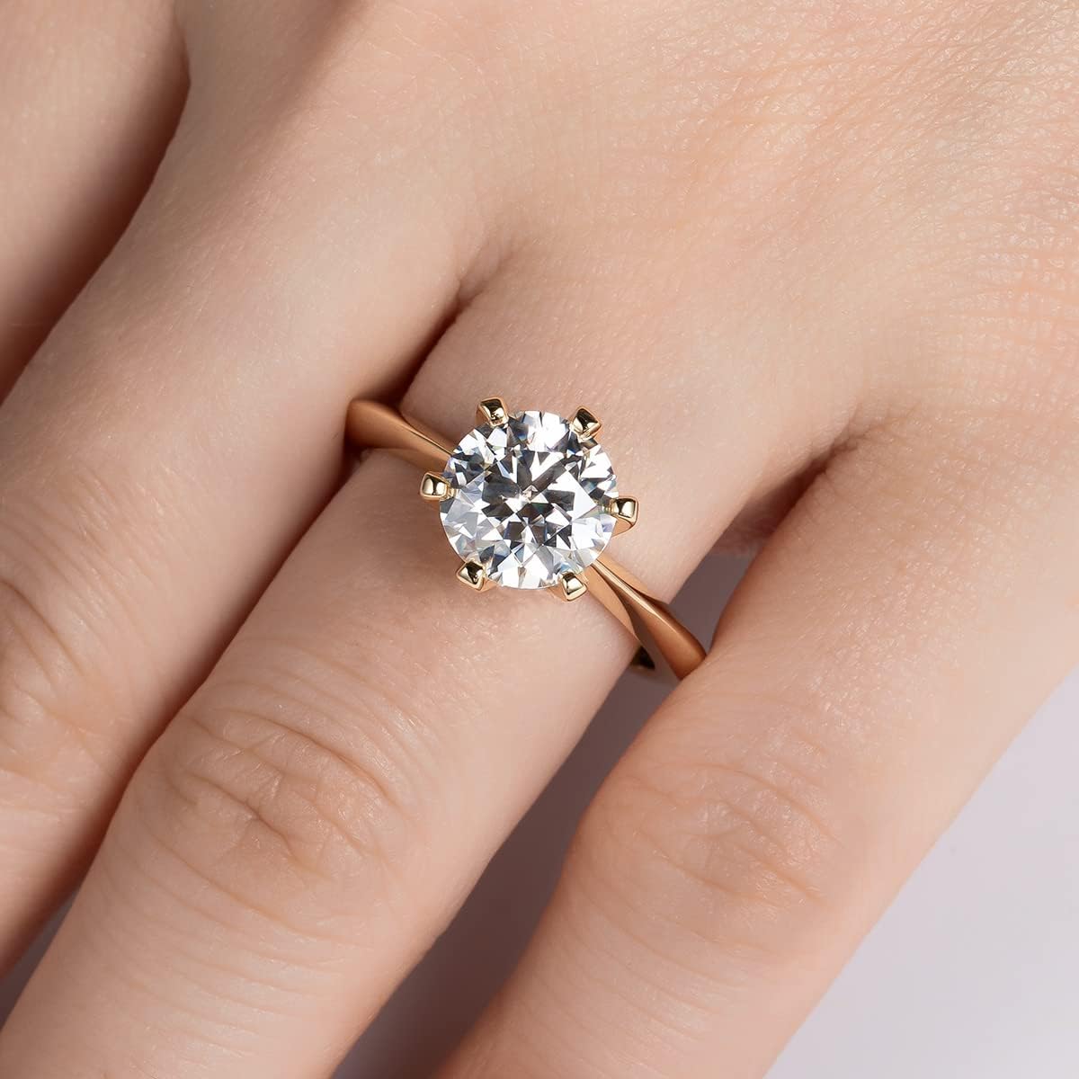 AnuClub 2/3CT Six Prong Solitaire D Color VVS1 Moissanite Ring, 925 Sterling Silver Never Color Fade for Wedding, Engagement And Anniversary With Certificate - Image 5