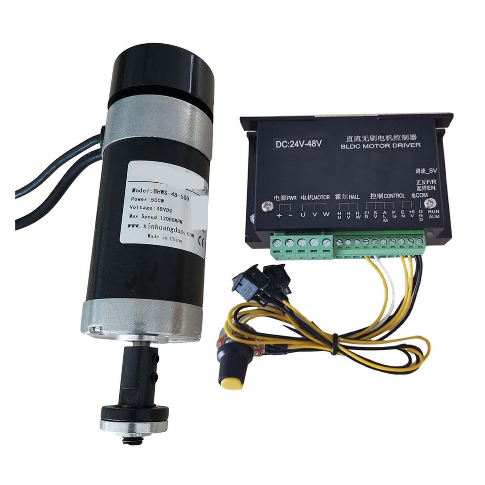 Silnik Wrzeciona, Silnik wrzecion bez szmotru 48 V 500 W wrzeciona+5 7 mm Zacisk za pomocą śrub+ 48V bezszczotkowy sterownik silnika+ 4 8vdc 10.5a Zasilacz(Package2)