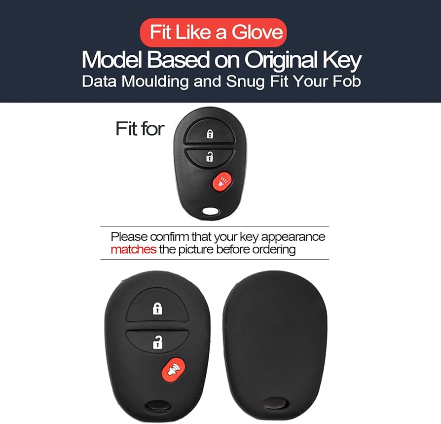 Silicone Key Fob Cover For Toyota - Protective Case For Sequoia, Sienna, Tacoma, Tundra 2005-2020