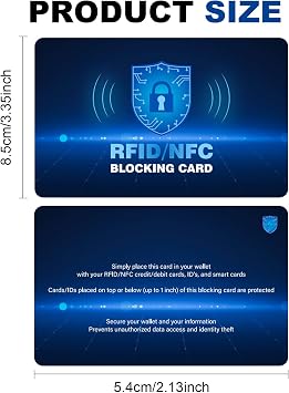 RFID Blocking Card 4 Pack,Credit Card Protector for Identity Document, Passport, Entire Wallet etc, Anti-Theft Debit Protecto for Entire Wallet Protection(Blue)