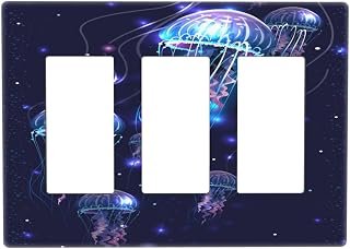 Glowing Jellyfishes Wall Plate Thermoplastic Outlet Cover Modern Wallplate Decorator Light Switch Plate Style D