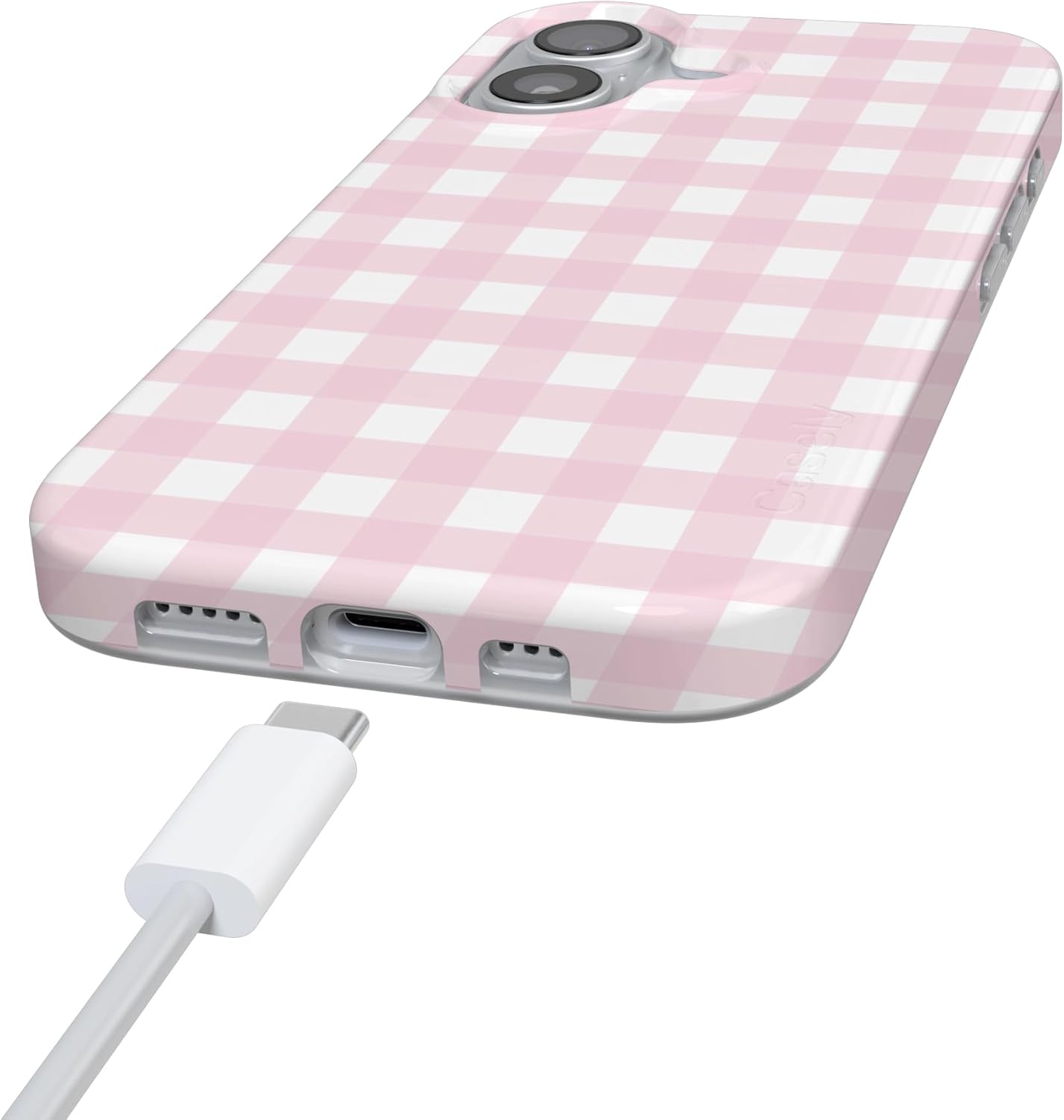 Casely iPhone 17 Case | Pink Plaid | Sunday Best | Compatible with MagSafe | Classic Ultra Slim Design
