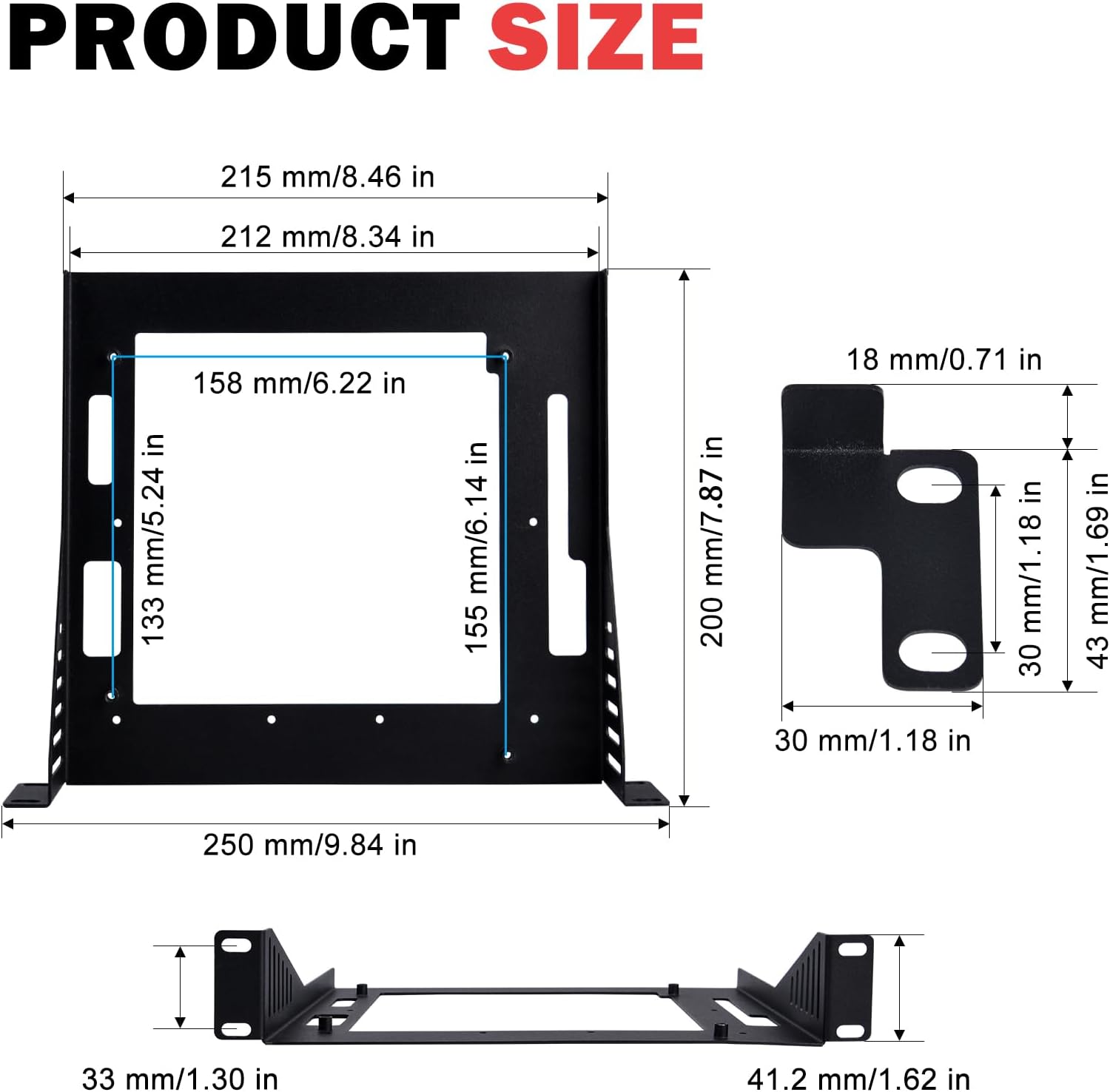 Product dimensions of GeeekPi Mini ITX Shelf