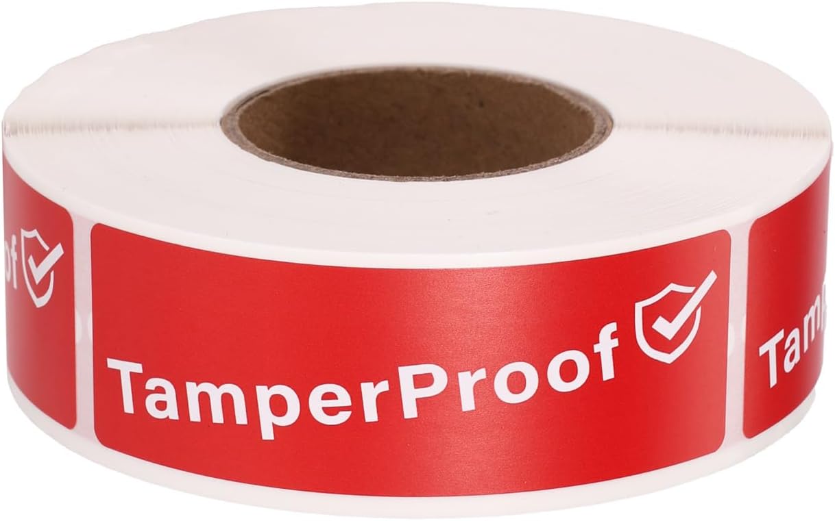 500pcs Tamper Proof Stickers, 7.6x2.5cm/3x1in Strong Adhesive Tape Safe Secure Tamper Evident Seals Stickers for Package Protection Food Delivery Boxes Envelopes and Documents Supplies