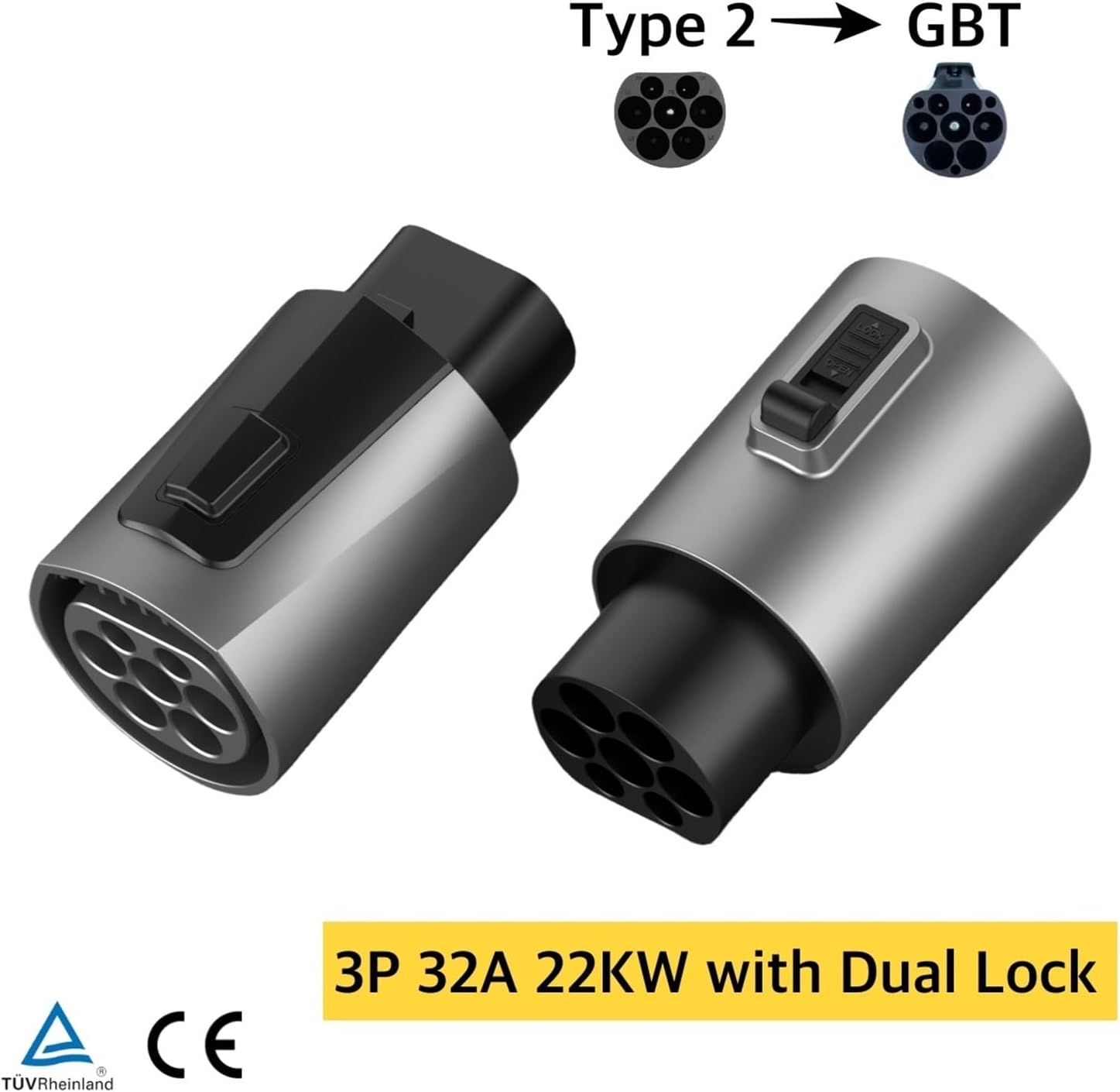 EV Charger4U IEC62196 Type 2 to GBT EV Adapter Charging Convertor 250V 32A Type2 GB/T Charger Converter Adaptor