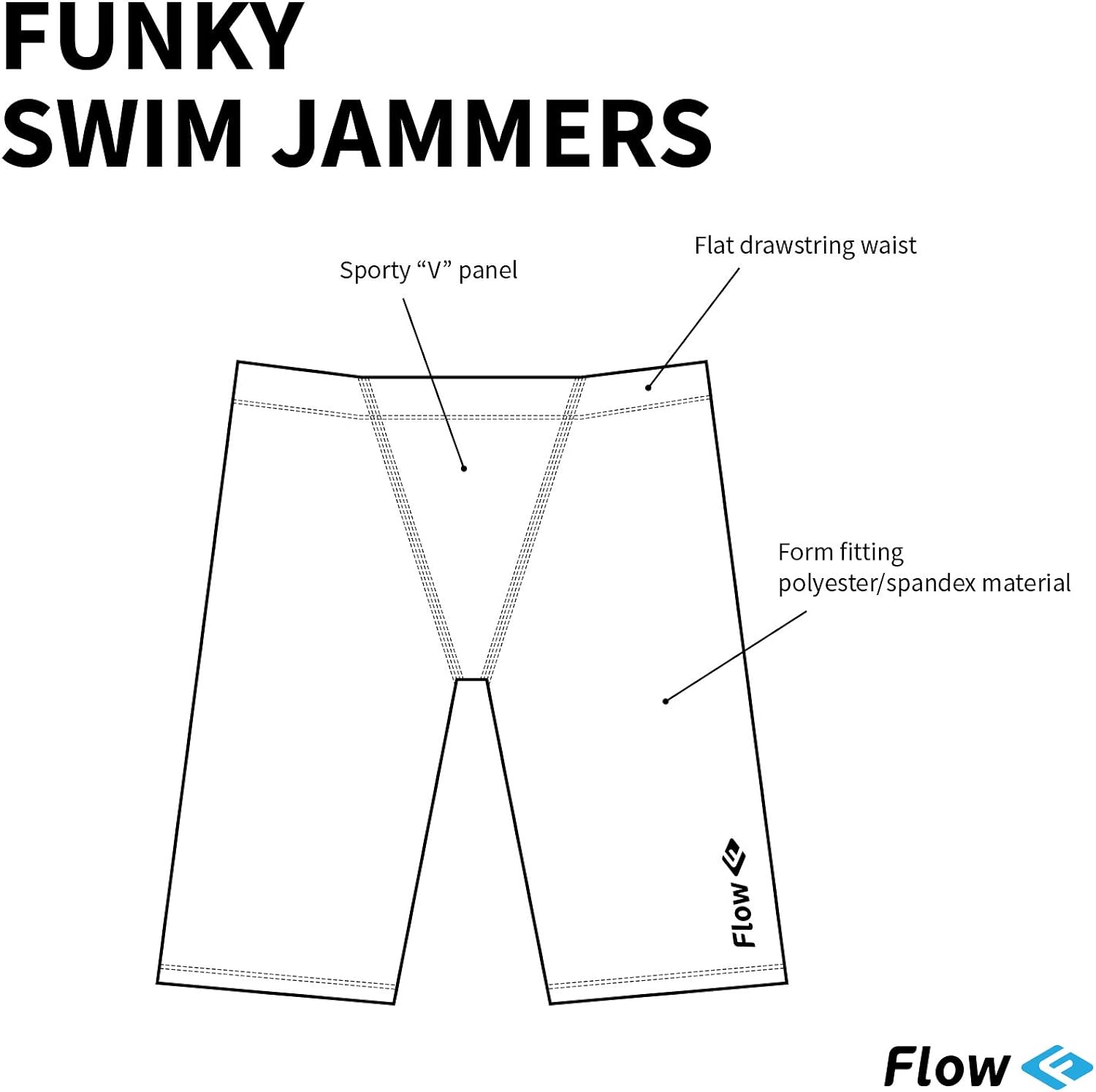 Flow Funky Jammers for Boys - Swim Jammer Swimsuit for Practice and Competition Swimming in Size 21 to 32 : Clothing, Shoes & Jewelry