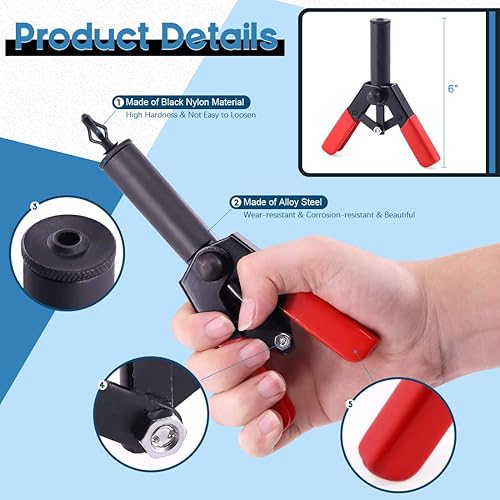 Miniatura 3 de Glarks Juego de 42 pistolas de remache de plástico, herramienta de extracción de sujetadores y surtido universal de remaches para instalar y quitar