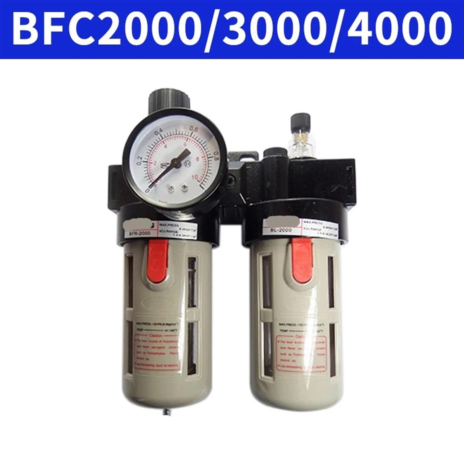 BFC2000 BFC3000 BFC4000 G1/4 G3/8 G1/2 filtro de aire válvula reguladora de presión lubricador compresor neumático separador de aceite 1 Uds(Psi and kgf cm2,BFC4000)