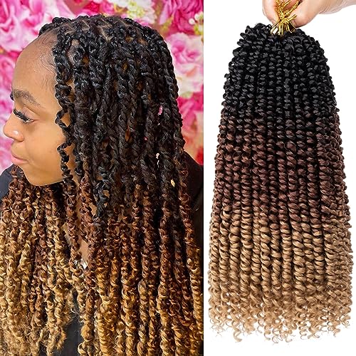12 Inch Pre looped Passion Twist Crochet Hair Synthetic Braids Hair 1B3027#