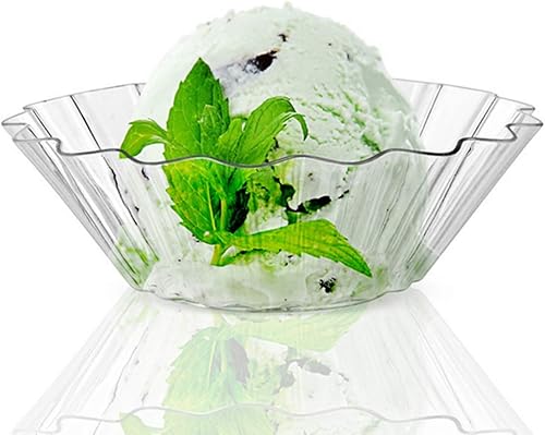 Miniatura 5 de 50 platos de plástico transparente de 3 pulgadas para aperitivos, platos de postre, helados de flores, cuencos de postre, cuencos de degustación,