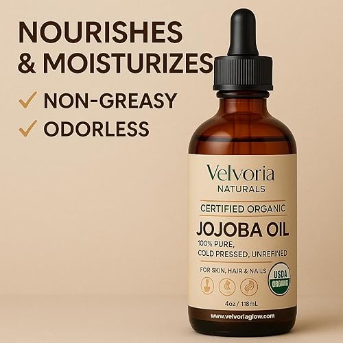 Miniatura 8 de Aceite de jojoba orgánico  100% puro, prensado en frío, sin refinar sin OMG para piel, cabello y uñas  4 onzas