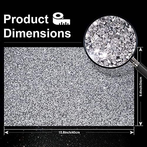 Locacrystal Bling Rhinestone Sticker Diy Home Decor Stickers Self-Adhesive Crystal Sheet Stickers For Cars & Crafts Decoration(Silver,9.4" X 15.8") #TOP3