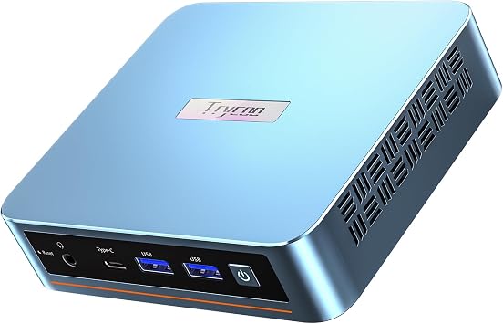 Trycoo WI6 Mini PC Computers Alder Lake N100, 16GB DDR4 512GB SSD, Desktop Mini Computer with Type-C, Dual HDMI, RJ45 LAN Ethernet, 4K Triple Display, WiFi5, BT4.2