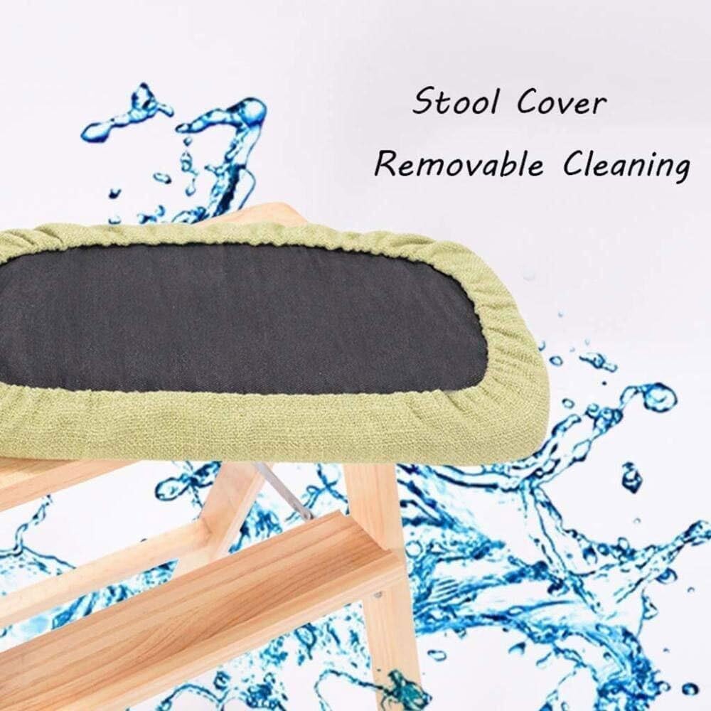 Step Ladder Folding Staircase Stool Portable High Bench Solid Wood Ladder Chair Suitable for Kitchen Bathroom and Office Use stepstool(Checkered)