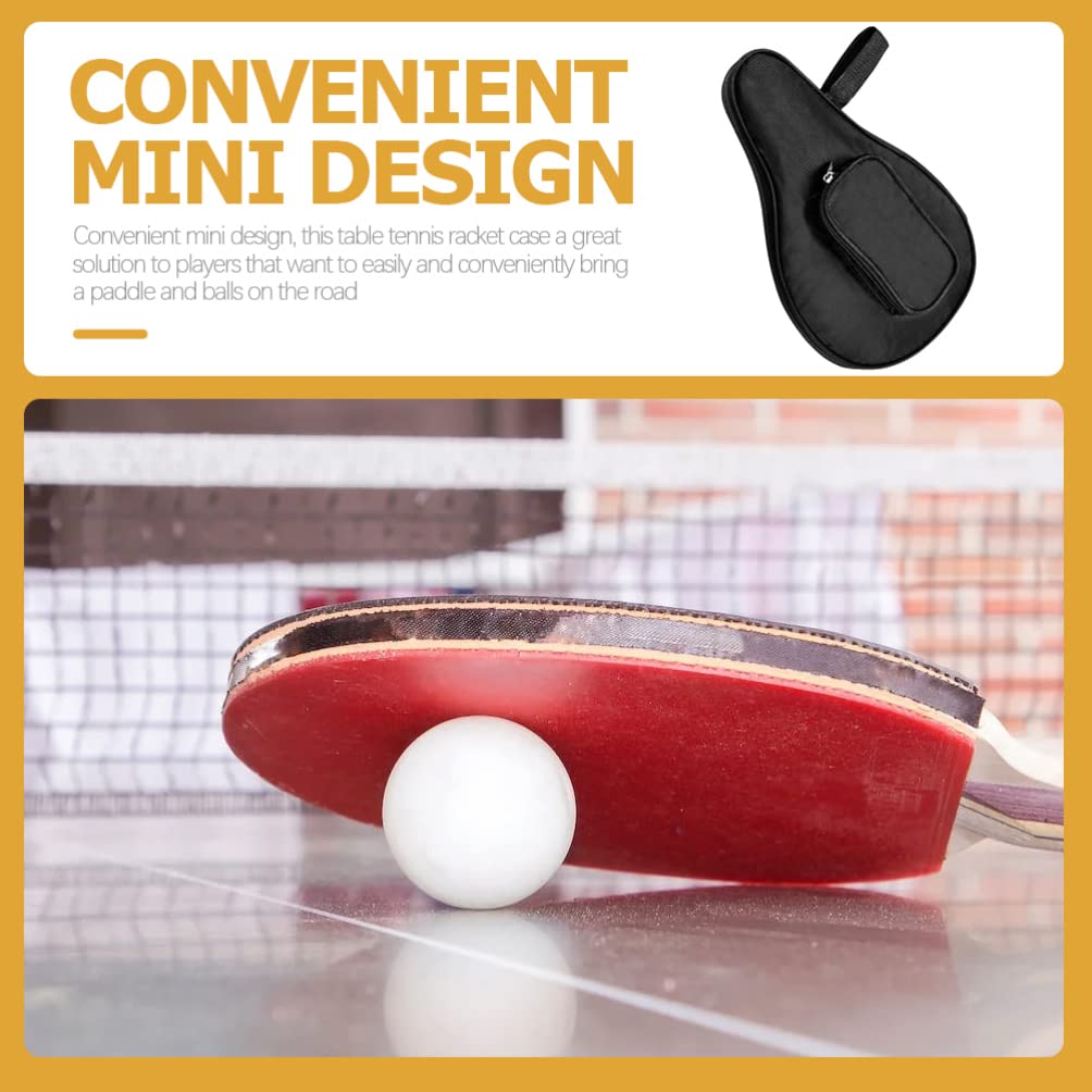 BESPORTBLE Borsa Porta Racchetta da Ping Pong Nera per Viaggio | Oxford Cloth, Mini Design Leggero, Protegge la Racchetta, Organizzazione Pratica per Spostamenti