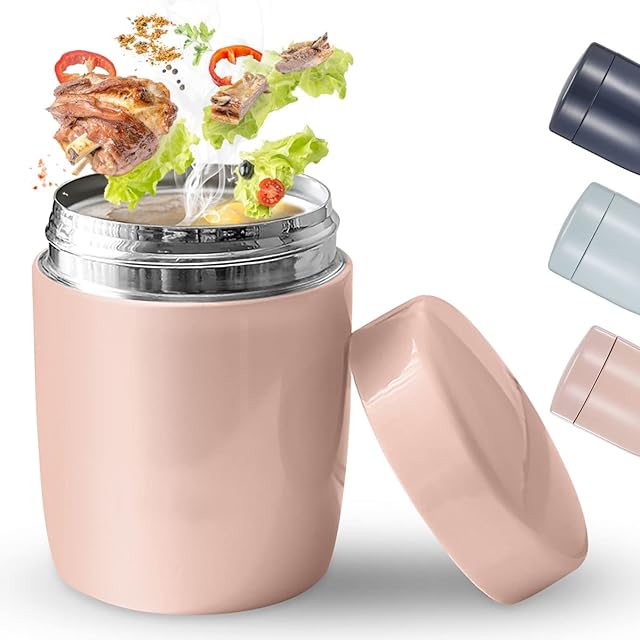Hangrow Small Flask for Hot Drinks Soup Flask, 250ML Food Thermos Thermal Food Container, Stainless Steel Insulated Food Container for Hot Food, Sealed Portable Lunch Cup