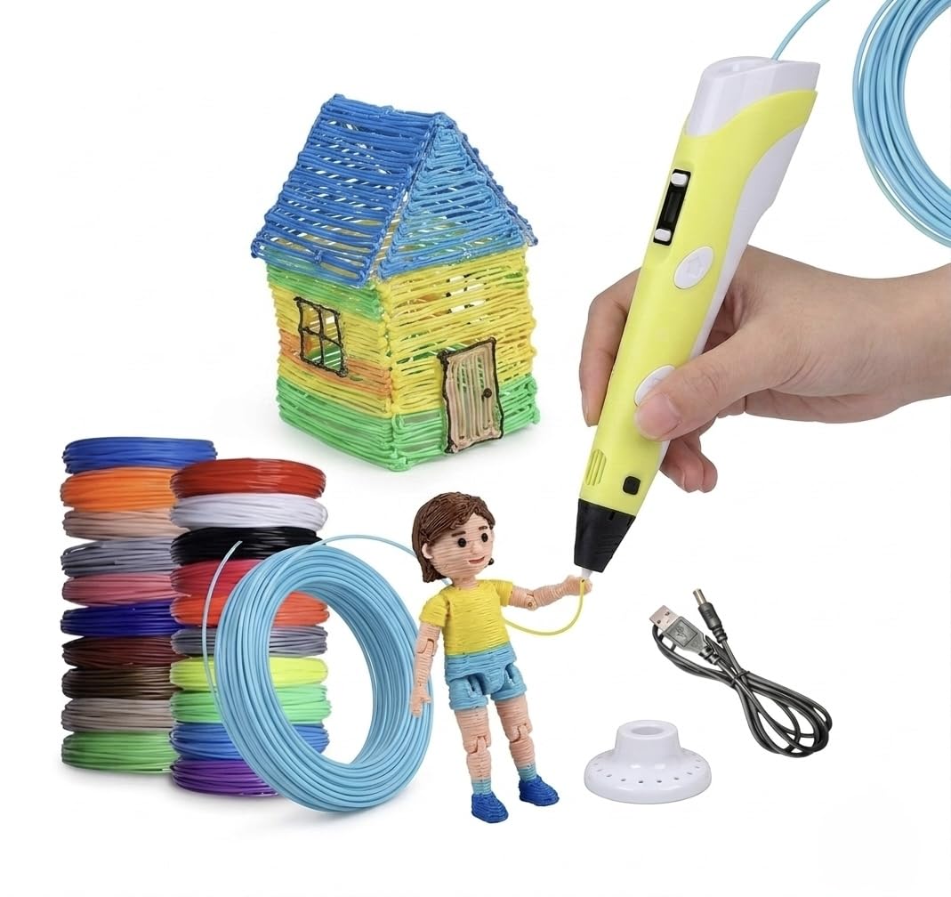 ScaleUpU 3D Printing Pen for Kids & Adults with LCD Display, PLA Filament | Adjustable Temperature, Speed control, Includes 30m Filament, Pen stand & USB Cable-picture-29