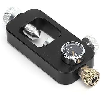 Generic Scuba Adapter, Easy to Carry Submersible Scuba Adapter Light Weight Small Size Portable with 5000psi Pressure Gauge for Underwater Sports(Black)'