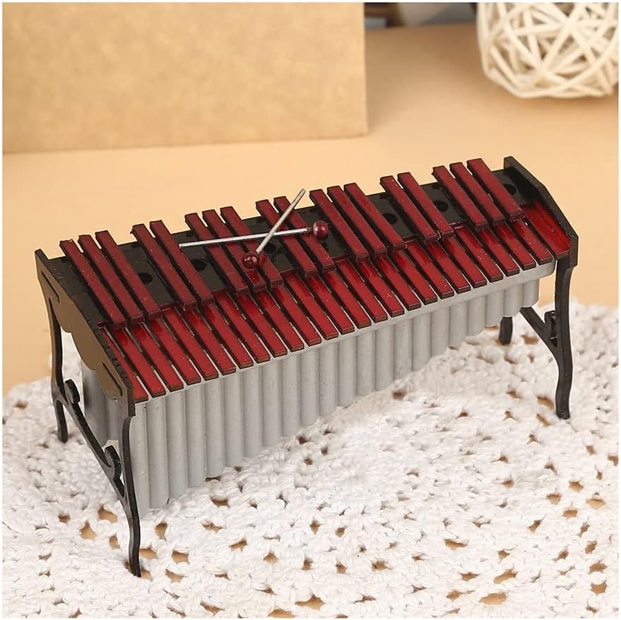 DWQ Mini Marimba Model with Box, Miniature Musical Instrument Desktop Decoration for Shooting Props/Music Gift (Size : 12cm)