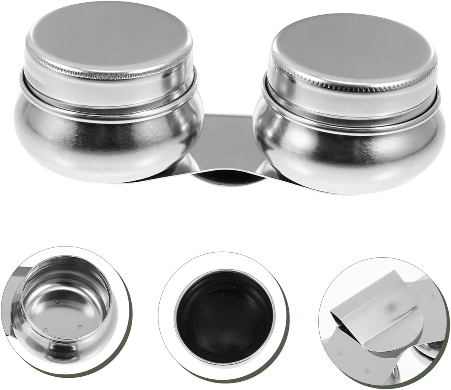 3pcs Oil Painting Brush Washer Stainless Steel Palette Cups Lid Brush Pen Cleaning Jar Professional Painting Tools for Artists