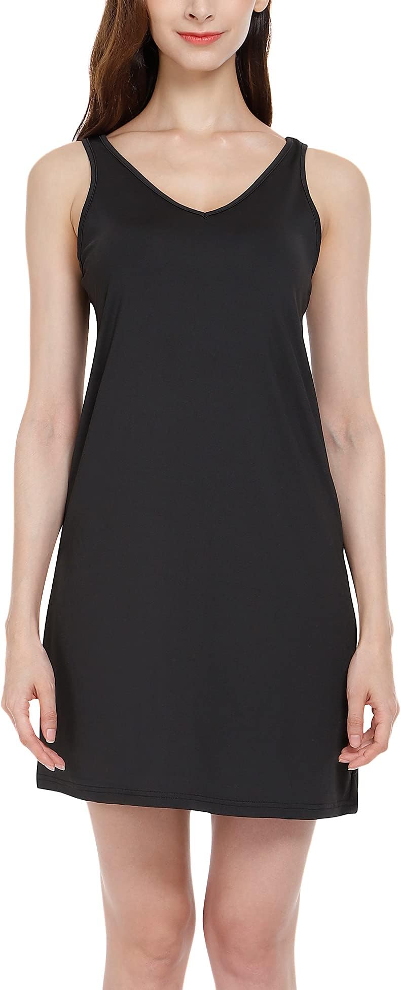 Womens Full Slip Tank Top Dress Slip Sleeveless Under Dress Wide Straps