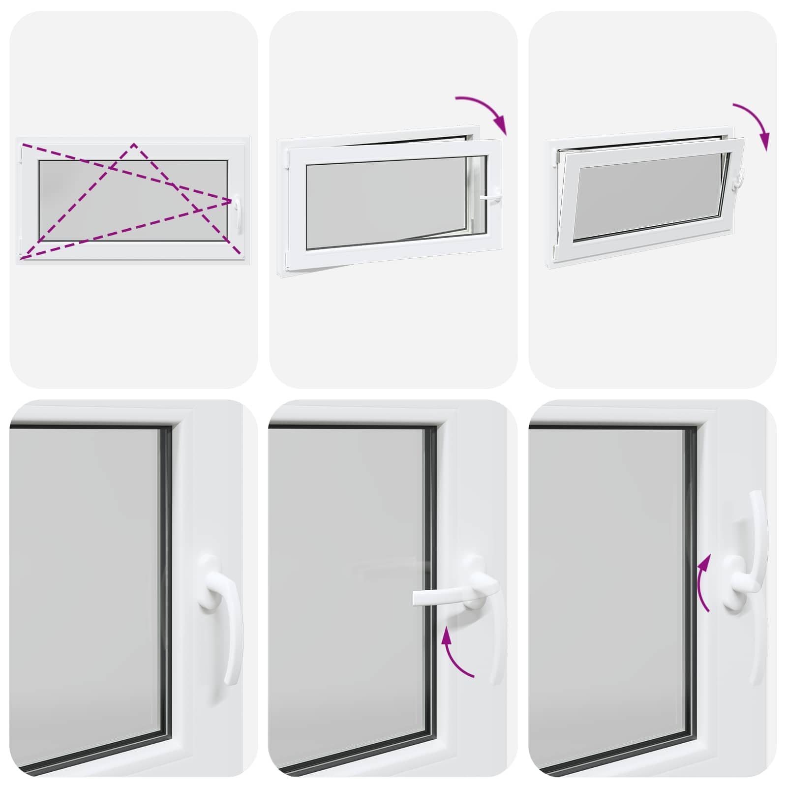 vidaXL Fenêtre de sous-sol RISOR 110 x 60 cm PVC et verre Blanc, Sous-sol, Isolation thermique moderne et durable pour fenêtres, accessoires en verre PVC insonorisés