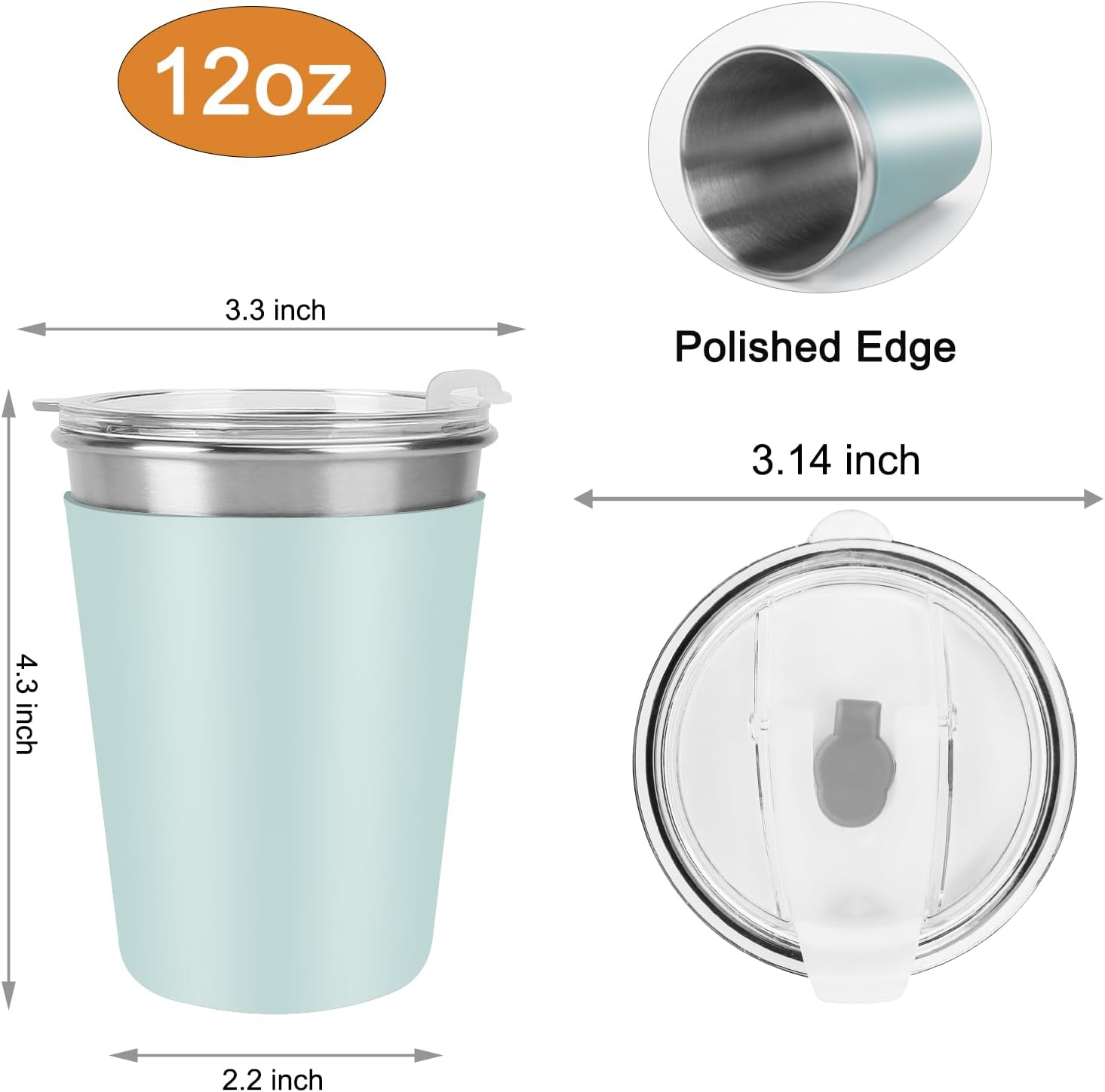 Ymmy Sam Kids Stainless Steel Cups with Lids & Straws, 12oz Kids Tumblers, Stainless Steel Sippy Cup, Unbreakable Toddler Cups for Hot & Cold Drinks, Leakproof, 6Pack