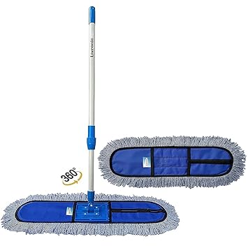 Livronic Plastic Wet And Dry Cotton Pad Floor Mop 67X14X5 (18-Inch Head) With 4 Feet Telescopic Handle Floor Cleaning Mop|Home|Office|Hotels|Hospitals (Set Of 1) (18 Inch Full Set With 1 Extra Pad.) - image, photos