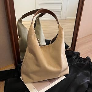 Unisoul Wildleder Handtasche Damen – Shopper Set Mit Geldbörse