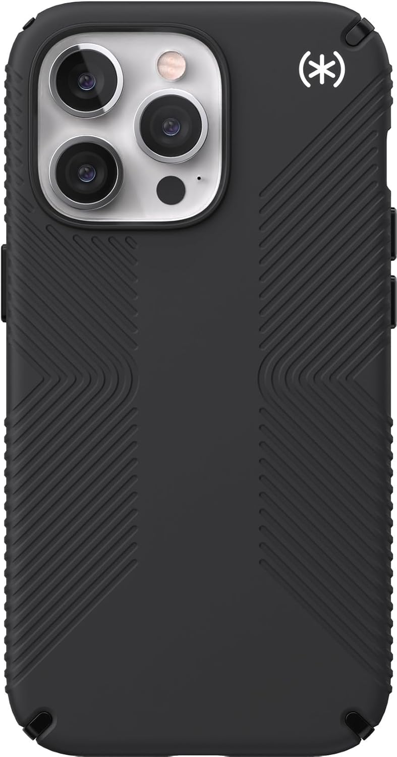 Speck Presidio2 Grip Case for Apple iPhone 13 Pro- Polycarbonate,Shock-Absorbent, Graphite Grey and Black