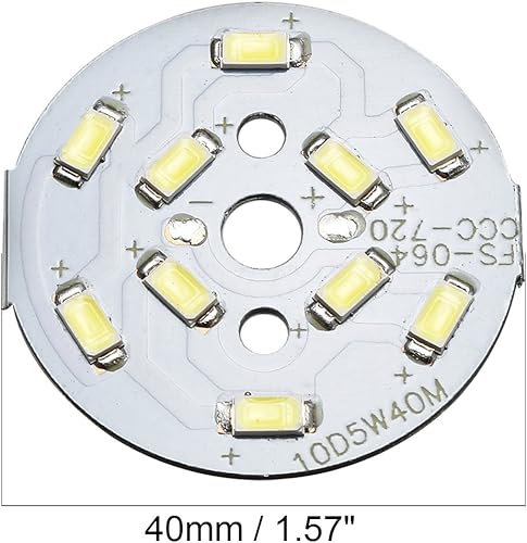 Miniatura 2 de uxcell Bombilla de chip LED 300mA 5W 10 LED 5730 dispositivos montados en superficie Módulo de aluminio Tablero blanco puro Super brillante 1.575 in