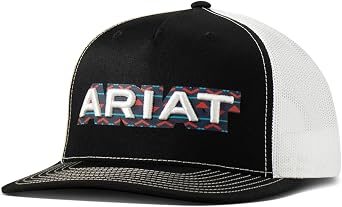 ARIAT Mens Richardson 112 Trucker Cap with 3D Embroidered Logo and Southwestern Print