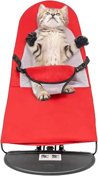Pet Rocking Chair, Portable Pets Rocker Beds Pet Rockers Bed Foldable Dogs Lounge Chair Outdoor Puppy Rocker Sofa Bed for Cat Dogs Under 15kg/33.07lbs Red