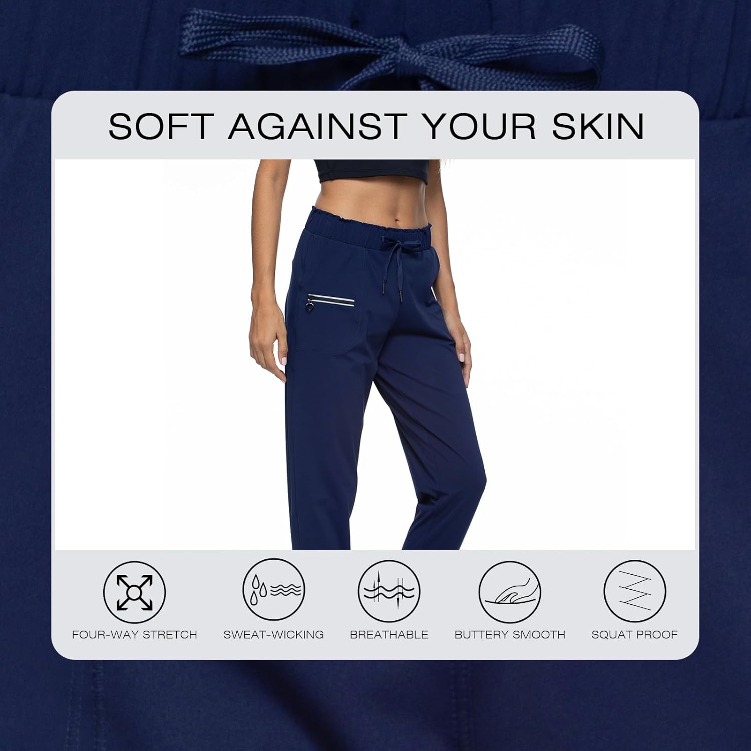 Haowind Joggers for Women with Pockets Elastic Waist Workout Sport Gym Pants Comfy Lounge Yoga Running Pants - Image 4