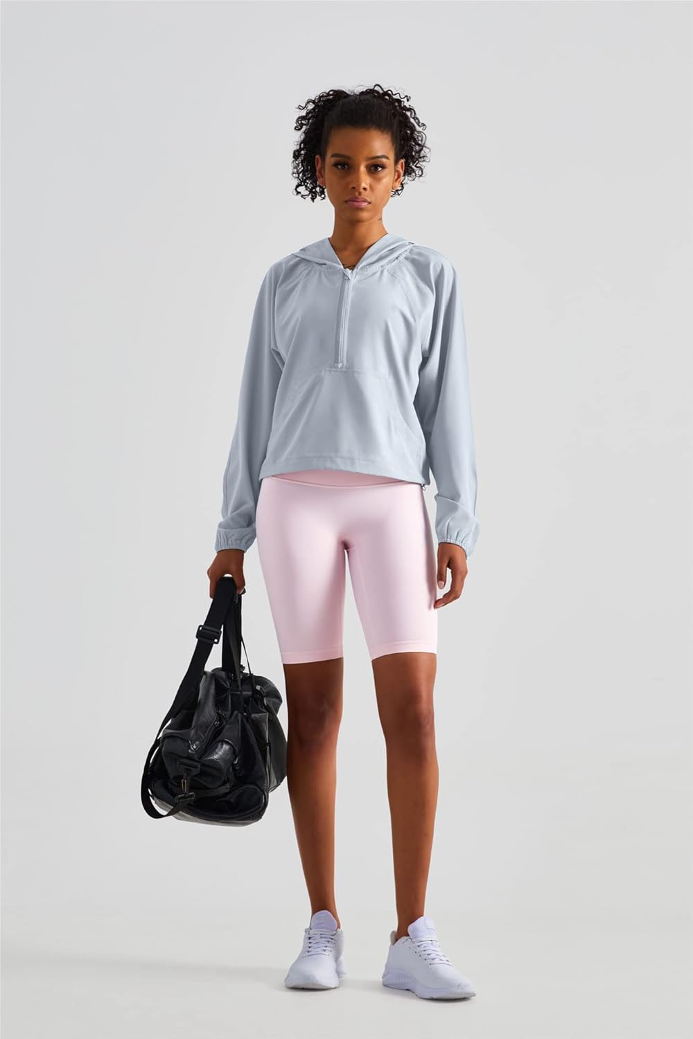 altiland Lightweight Workout Jacket for Women, Cropped Athletic Gym Running Hoodie, UV Protection Half Zip Pullover UPF 50+ - Image 5