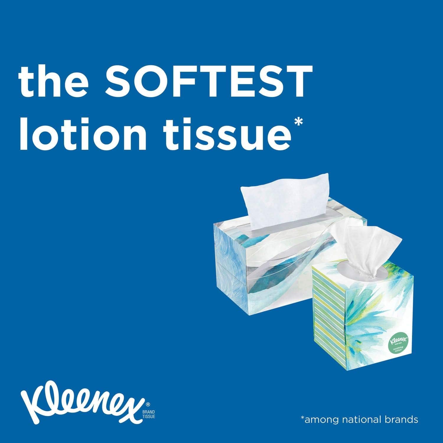 Kleenex Soothing Lotion Facial Tissues with Aloe & Vitamin E, Cube Box, 1,170 Tissues per Cube Box, 1 Pack (1,170 Tissues Total)