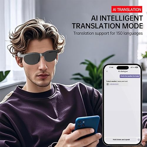 Miniatura 2 de Gafas inteligentes, gafas de sol polarizadas Bluetooth, micrófono y altavoz integrados, asistente de voz, gafas de sol de audio con protección UV