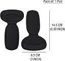 Bluwings Self-Adhesive T-Shape Heel Cushion Inserts Comfort Shoe Insoles Reusable Foot Care Protector Heel Liners for Womens and Mens (Black- 1 Pair) gallery image