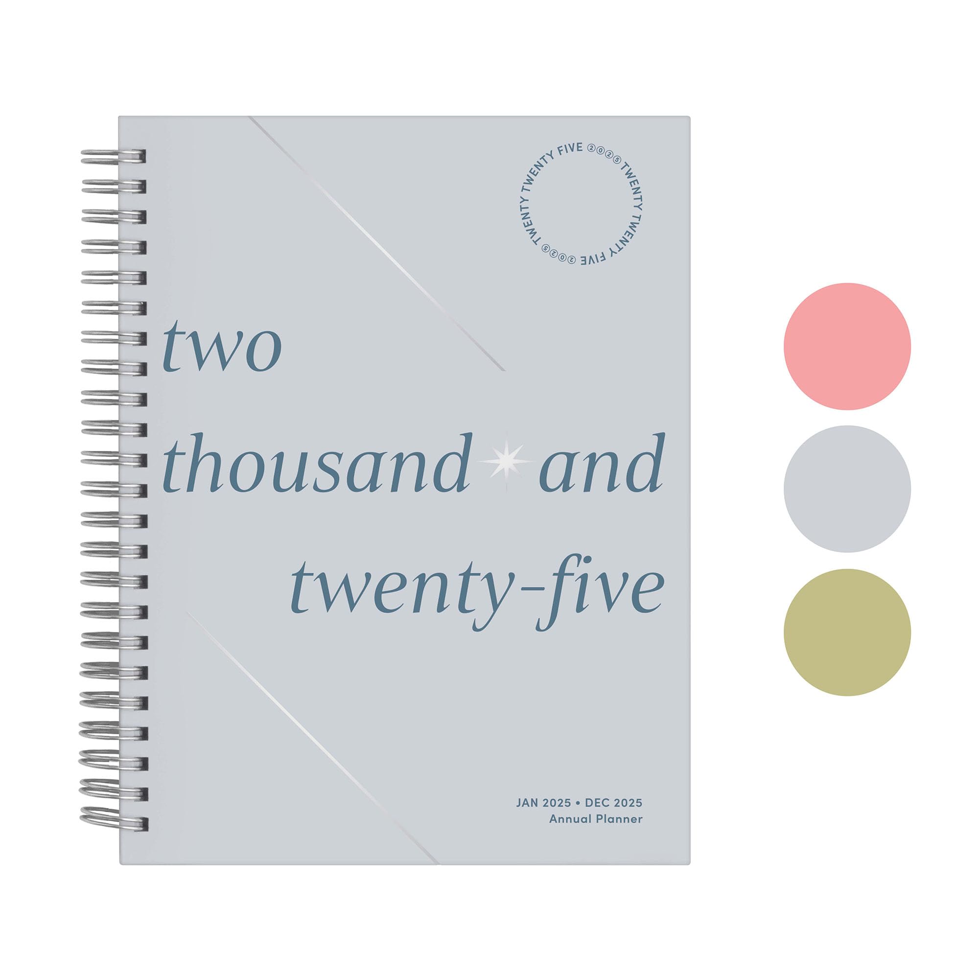 Rileys & Co 2025 Serif Weekly Planner - Annual Weekly & Monthly Agenda Planner, Jan - Dec 2025, Hardbound Cover, Notes Pages, Twin-Wire Binding (6 x 8-Inches, Light Blue)