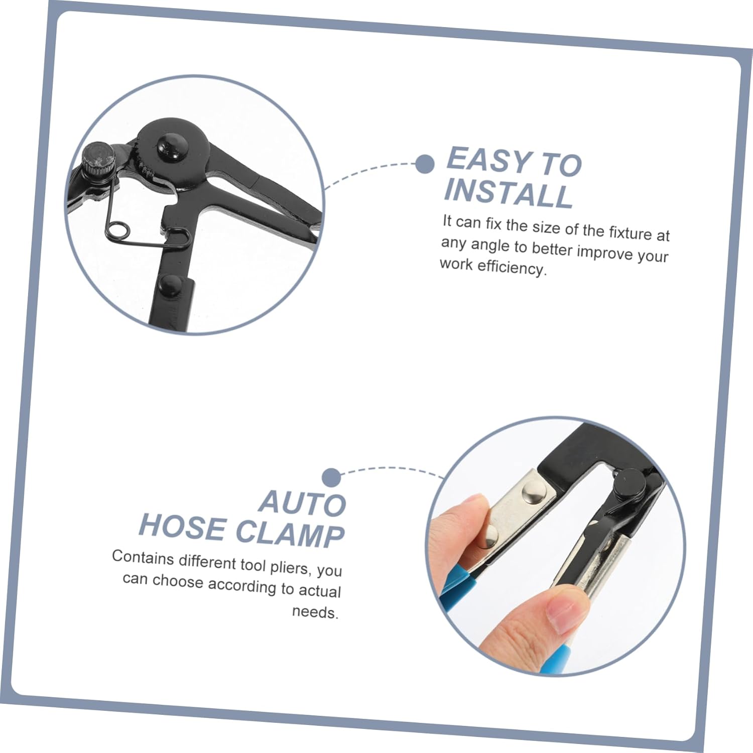 Hose Clamp Pliers Kit Clamp Pliers Tubing Removal Swivel Flat Band for Vehicle