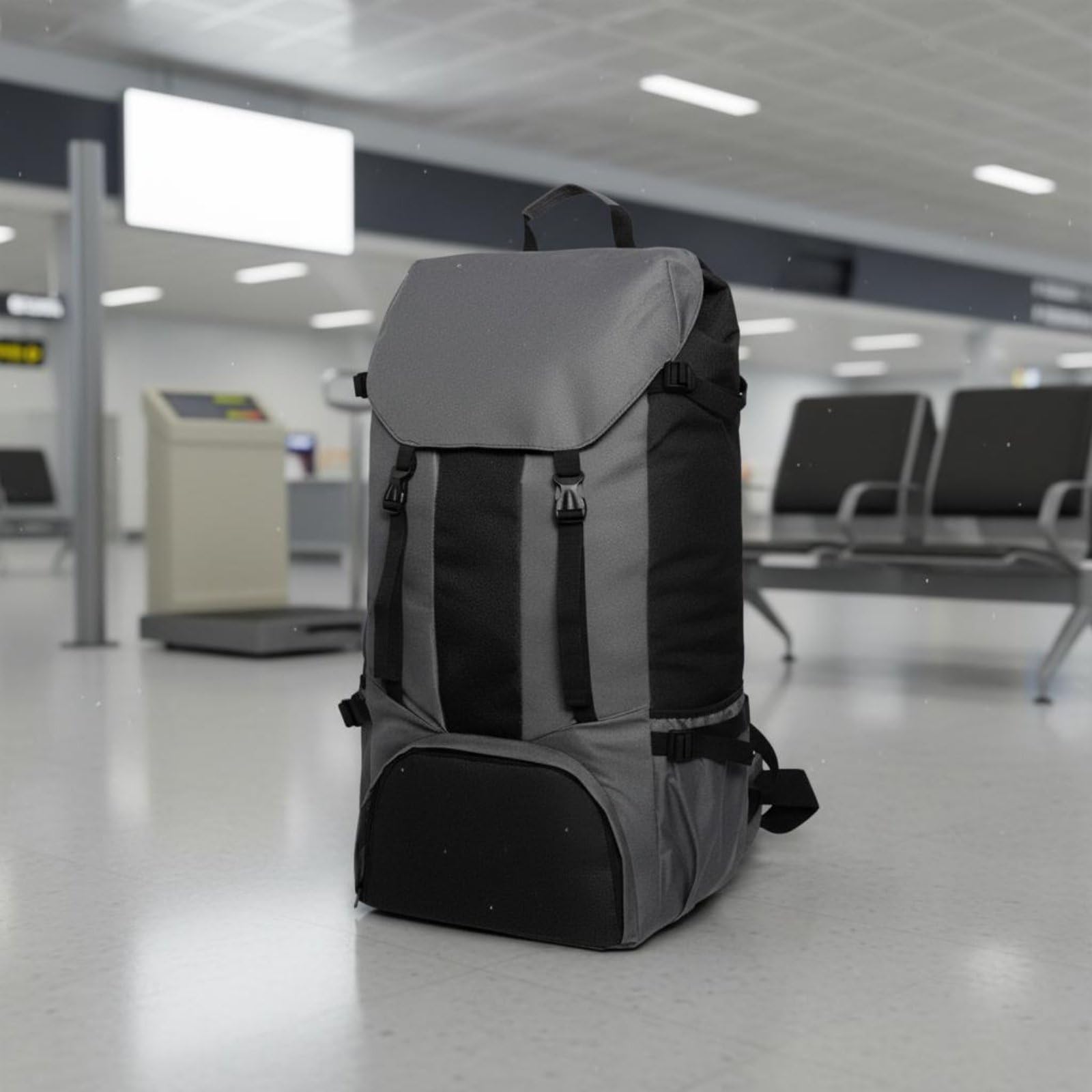 predolo Zaino da Viaggio 80L Multifunzionale Zaino Borsone 80L Schienale Imbottito Borsone Zainabile Multifunzione per Escursionisti, Campeggiatori, Grigio Blu