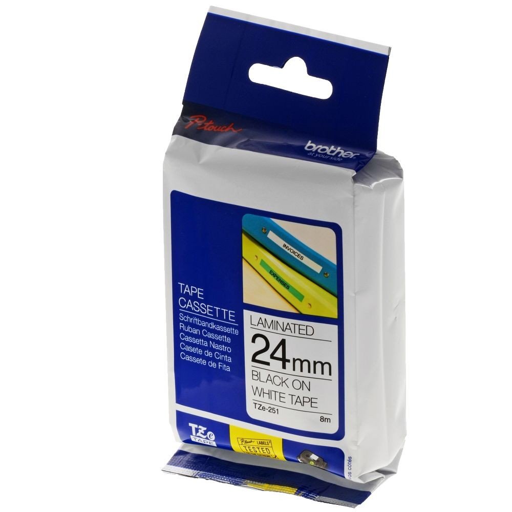 Brother P-touch TZe-431CS Laminated Label Maker Tape, 1/2" X 26-2/10', Black On Red (TZe-431CS