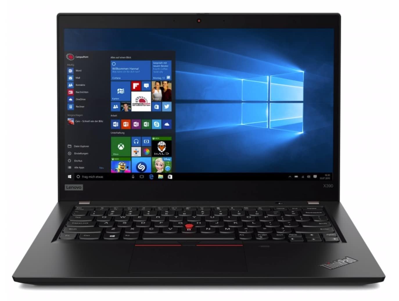 Lenovo Thinkpad X390 Ordinateur portable professionnel 13,3" (1366 x 768), Intel Core i5-8365U, 16 Go de RAM, SSD 256 Go, clavier QWERTY, Windows 11 Pro (reconditionné)