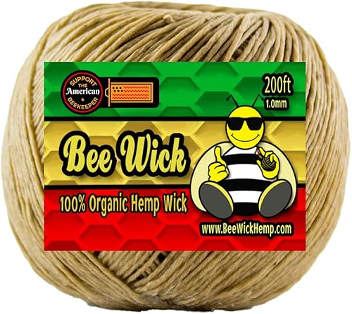 Miniatura 10 de Bee Wick Mecha de cáñamo 100% orgánica, hecha con cera de abeja americana (0.039 in) (20 pies)