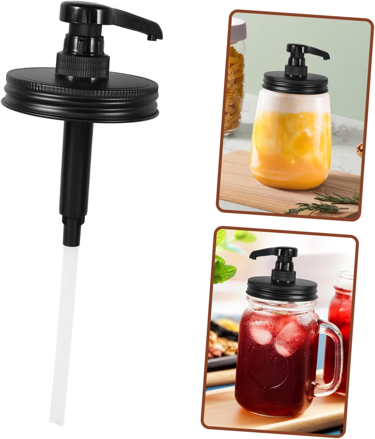 5pcs Kitchen Syrup Pump Dispenser for Jars Versatile Condiment Pump for Jam Honey and Syrups Easy to Install No Waste Design for Home and Dining Table